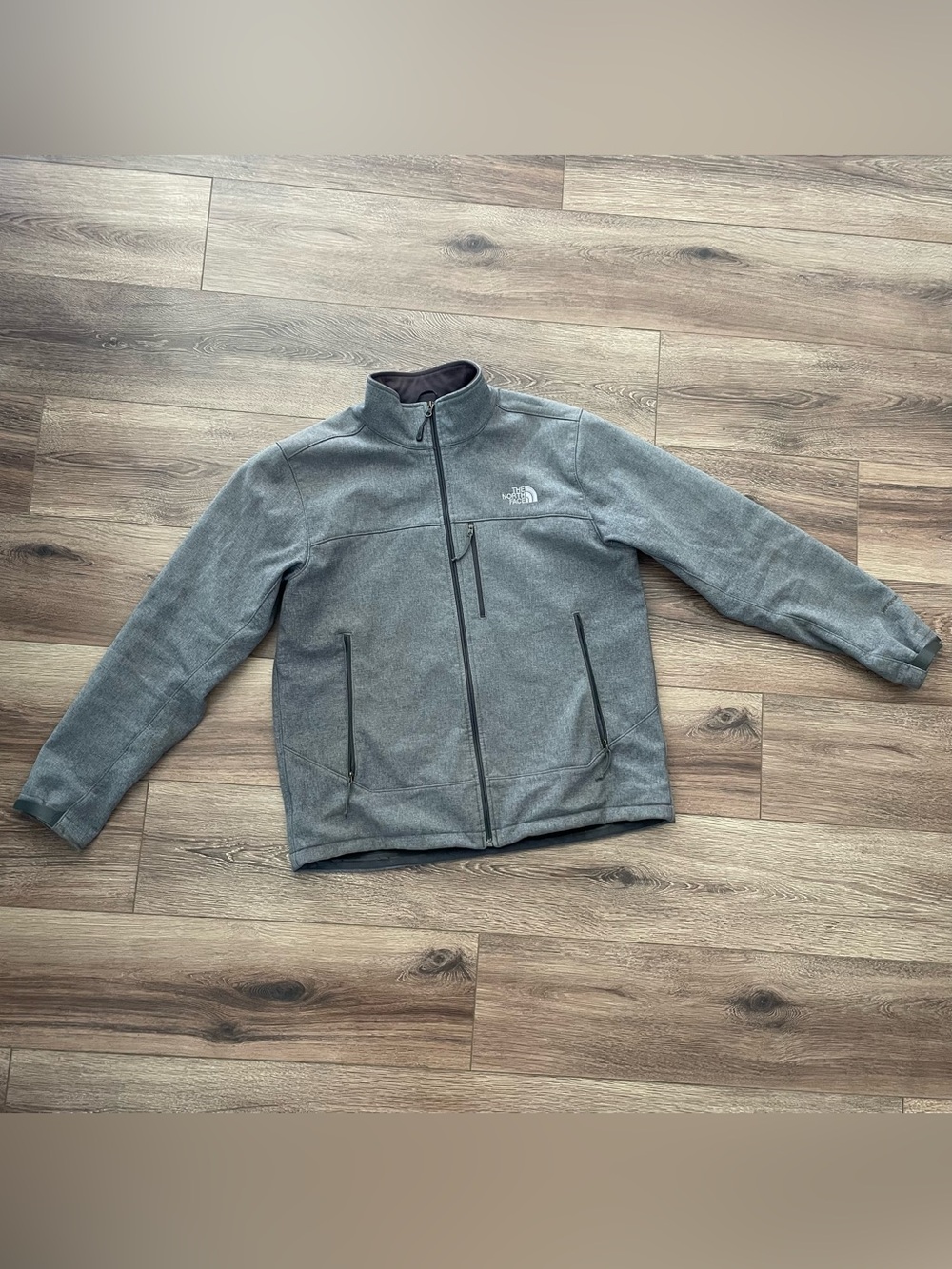 The North Face Heather Gray Apex Bionic Softshell Jacket Large